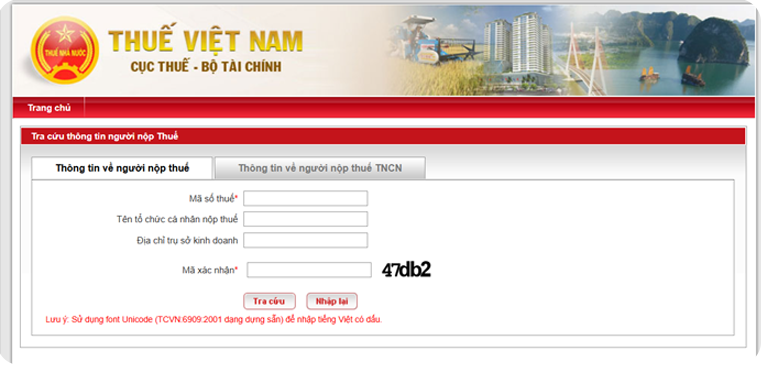 Tra cứu MST trên website Tổng cục Thuế