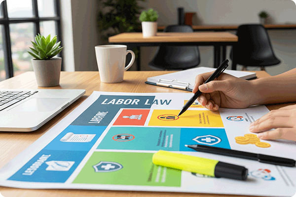 Infographic tóm tắt 10 vấn đề pháp lý lao động doanh nghiệp thường gặp