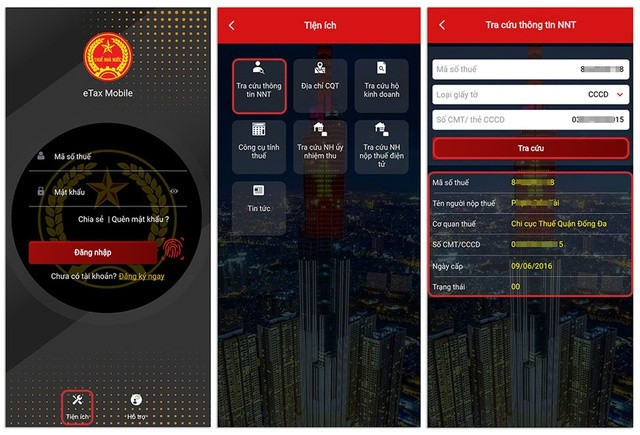 Tra cứu mã số thuế trên ứng dụng etax